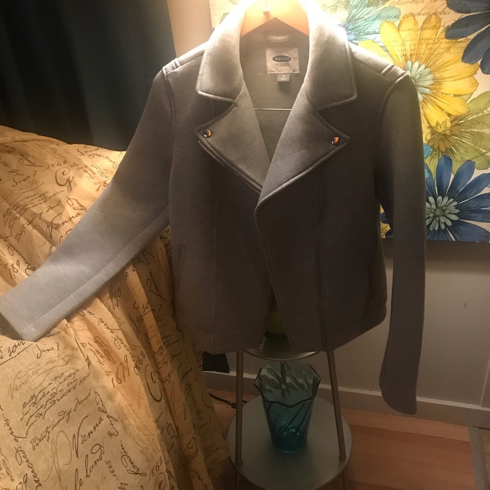 New biker style jacket stretch sweatshirt material